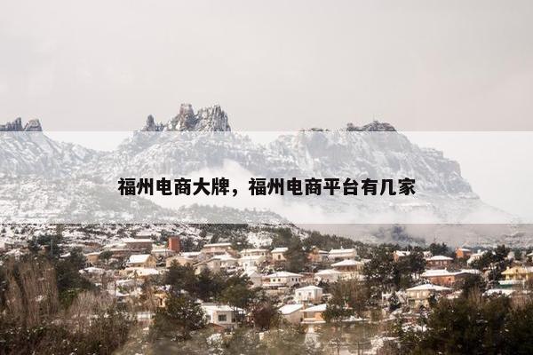 福州电商大牌，福州电商平台有几家
