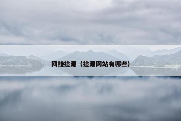 网赚捡漏（捡漏网站有哪些）
