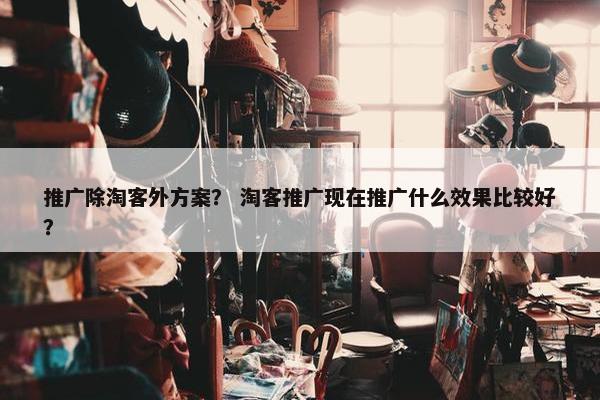 推广除淘客外方案？ 淘客推广现在推广什么效果比较好？