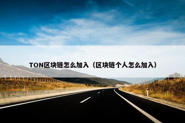 TON区块链怎么加入（区块链个人怎么加入）