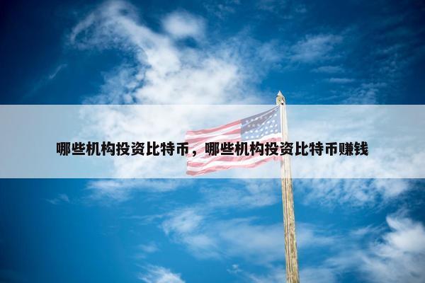 哪些机构投资比特币，哪些机构投资比特币赚钱