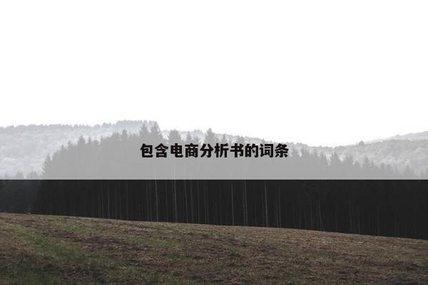 包含电商分析书的词条
