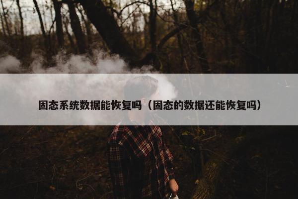 固态系统数据能恢复吗（固态的数据还能恢复吗）