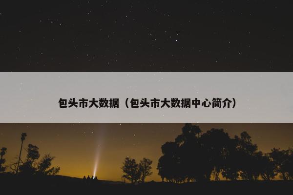 包头市大数据（包头市大数据中心简介）