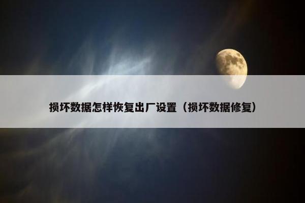 损坏数据怎样恢复出厂设置（损坏数据修复）