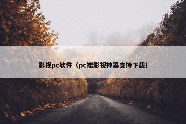 影视pc软件（pc端影视神器支持下载）