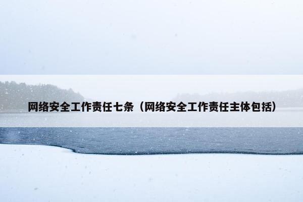 网络安全工作责任七条（网络安全工作责任主体包括）