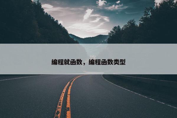 编程就函数，编程函数类型