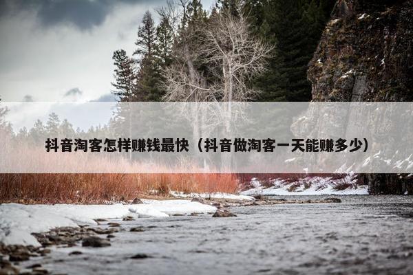 抖音淘客怎样赚钱最快（抖音做淘客一天能赚多少）