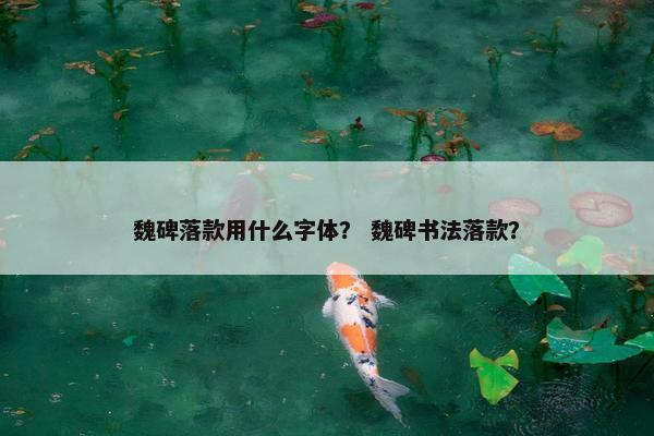 魏碑落款用什么字体？ 魏碑书法落款？