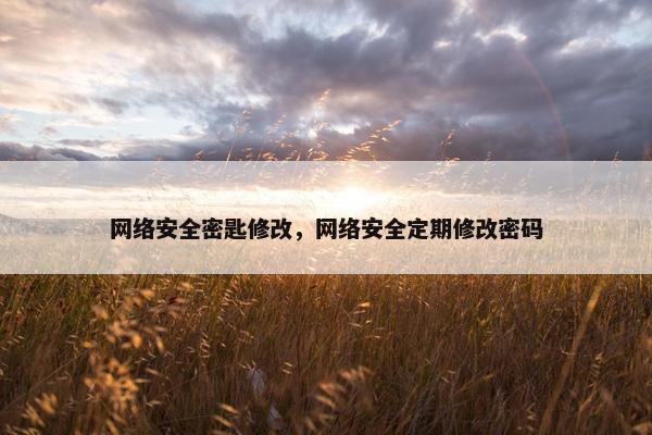网络安全密匙修改，网络安全定期修改密码