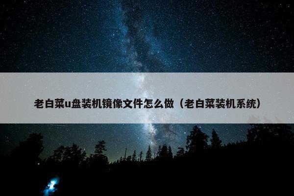 老白菜u盘装机镜像文件怎么做（老白菜装机系统）