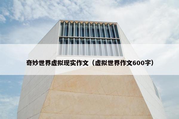 奇妙世界虚拟现实作文（虚拟世界作文600字）