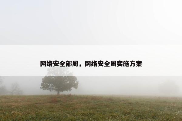 网络安全部周，网络安全周实施方案