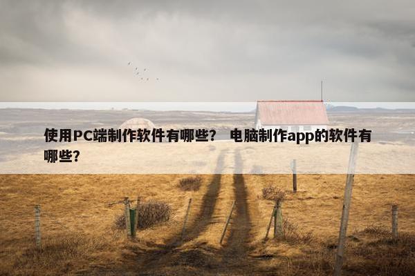 使用PC端制作软件有哪些？ 电脑制作app的软件有哪些？