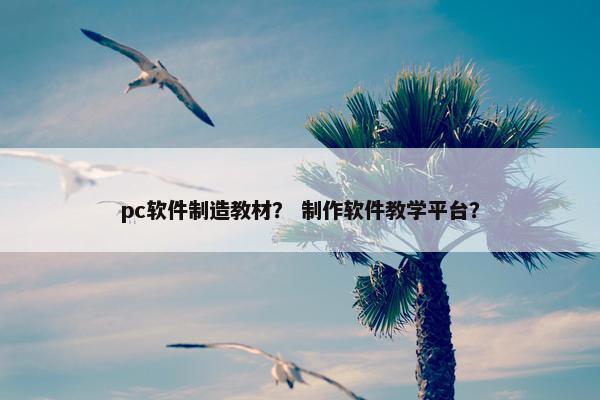 pc软件制造教材？ 制作软件教学平台？