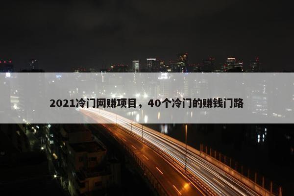 2021冷门网赚项目，40个冷门的赚钱门路