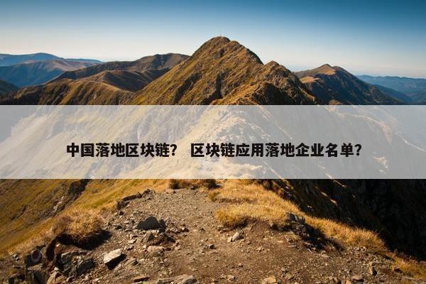 中国落地区块链？ 区块链应用落地企业名单？