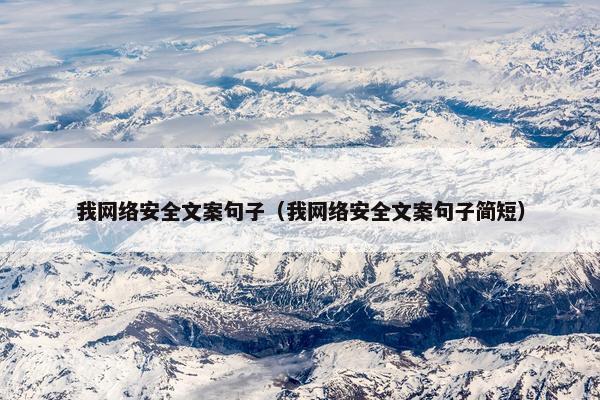 我网络安全文案句子（我网络安全文案句子简短）