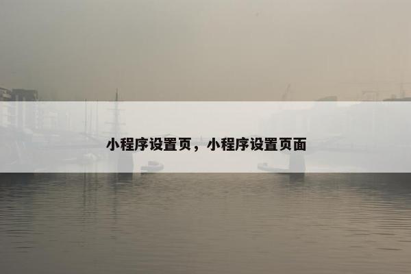 小程序设置页，小程序设置页面