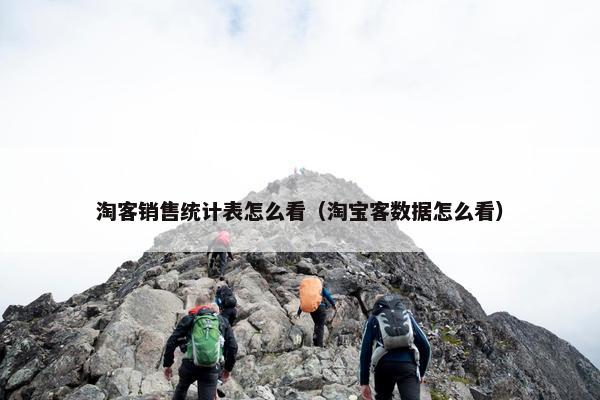 淘客销售统计表怎么看（淘宝客数据怎么看）