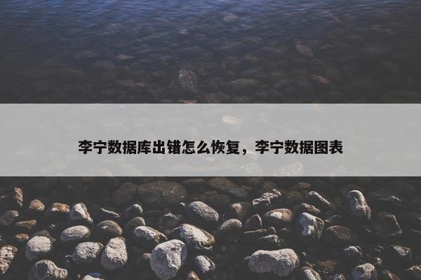李宁数据库出错怎么恢复，李宁数据图表