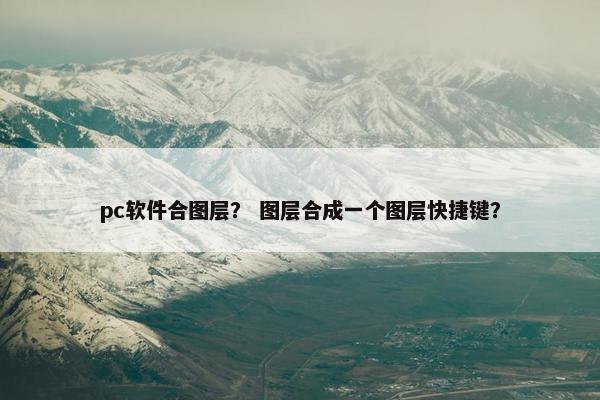 pc软件合图层？ 图层合成一个图层快捷键？