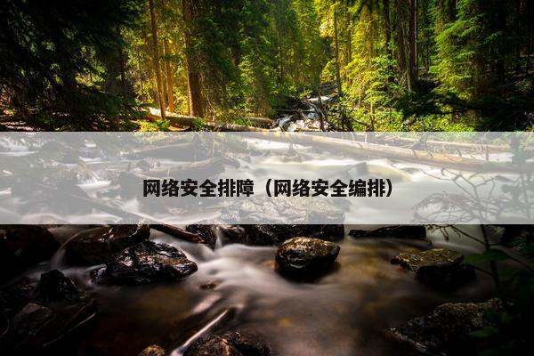 网络安全排障（网络安全编排）