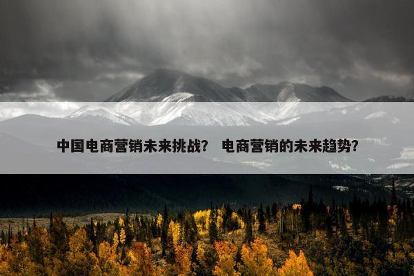 中国电商营销未来挑战？ 电商营销的未来趋势？