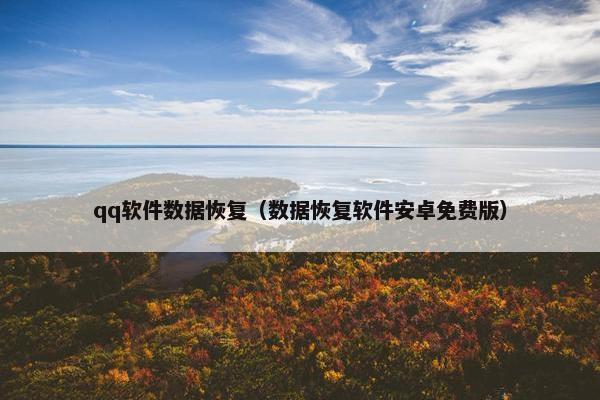 qq软件数据恢复（数据恢复软件安卓免费版）