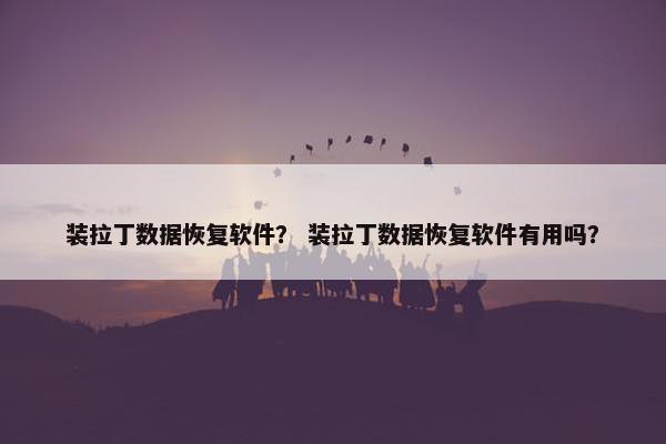 装拉丁数据恢复软件？ 装拉丁数据恢复软件有用吗？