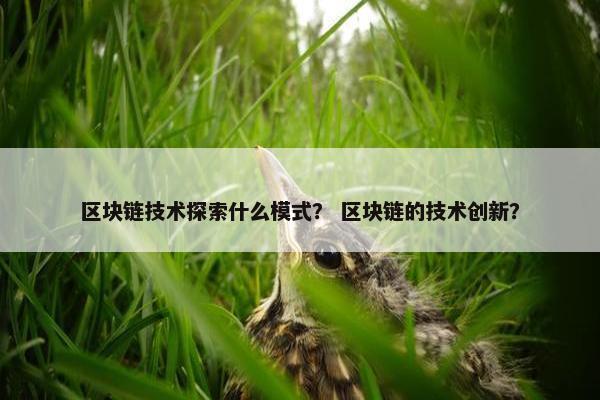 区块链技术探索什么模式？ 区块链的技术创新？