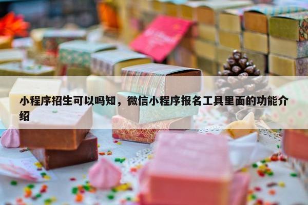 小程序招生可以吗知，微信小程序报名工具里面的功能介绍