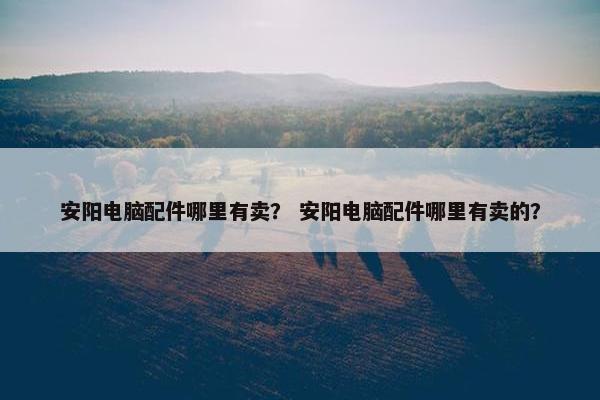 安阳电脑配件哪里有卖？ 安阳电脑配件哪里有卖的？