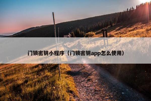 门锁密钥小程序（门锁密钥app怎么使用）