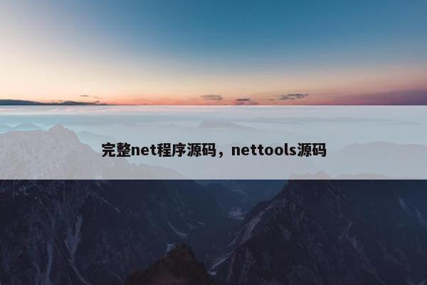 完整net程序源码，nettools源码