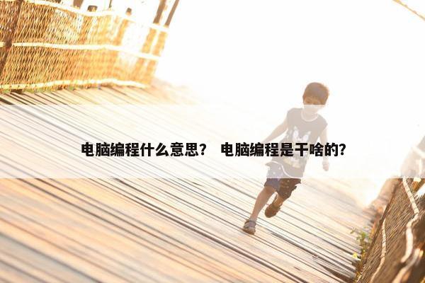 电脑编程什么意思？ 电脑编程是干啥的？