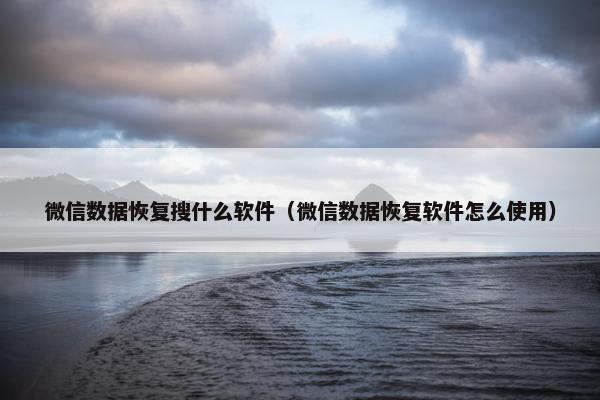 微信数据恢复搜什么软件（微信数据恢复软件怎么使用）