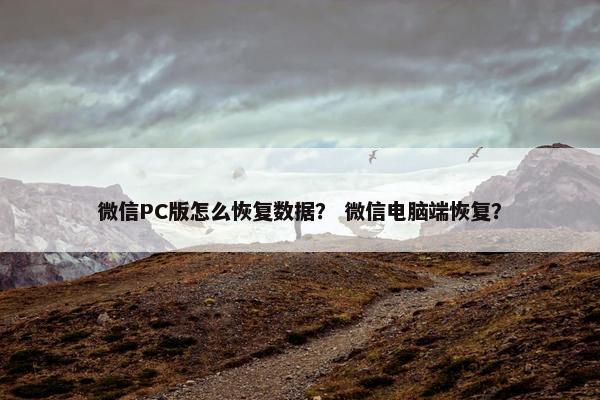 微信PC版怎么恢复数据？ 微信电脑端恢复？