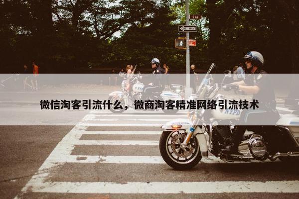 微信淘客引流什么，微商淘客精准网络引流技术