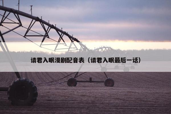 请君入眠漫剧配音表（请君入眠最后一话）