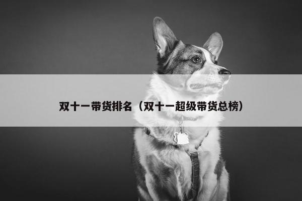 双十一带货排名（双十一超级带货总榜）