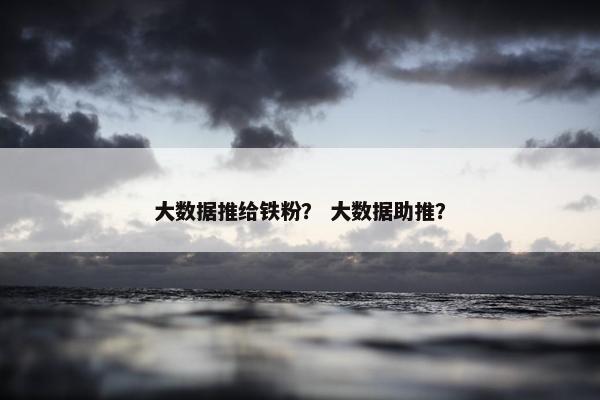 大数据推给铁粉？ 大数据助推？