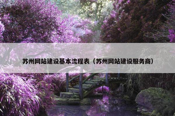 苏州网站建设基本流程表（苏州网站建设服务商）