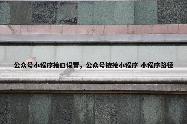 公众号小程序接口设置，公众号链接小程序 小程序路径