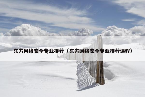 东方网络安全专业推荐（东方网络安全专业推荐课程）