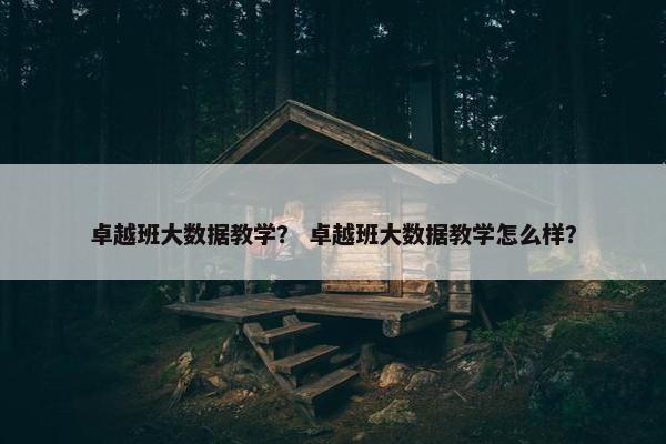 卓越班大数据教学？ 卓越班大数据教学怎么样？