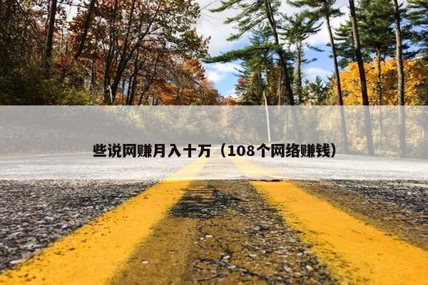 些说网赚月入十万（108个网络赚钱）