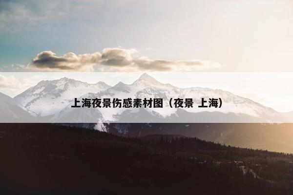 上海夜景伤感素材图（夜景 上海）