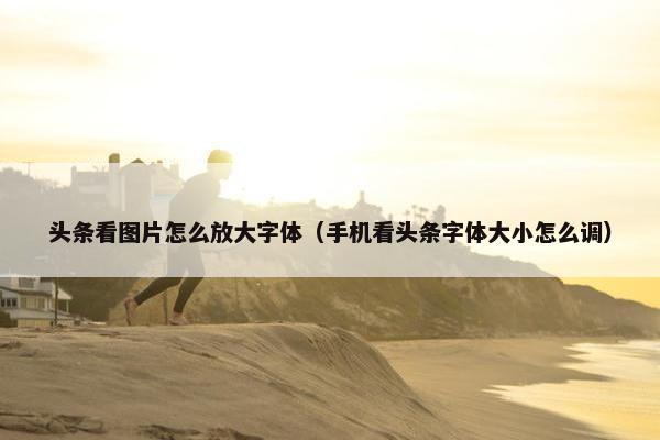 头条看图片怎么放大字体（手机看头条字体大小怎么调）